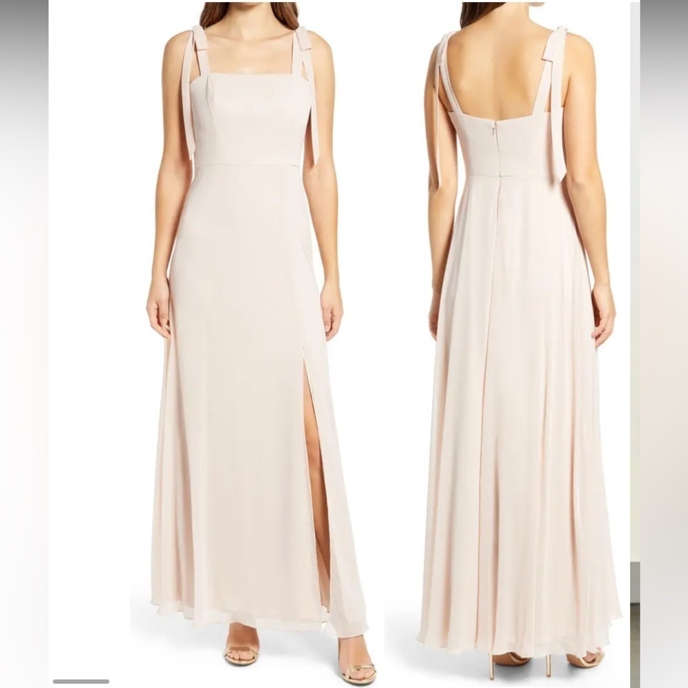 DESSY COLLECTION Shoulder Tie Chiffon A-Line Gown Bridesmaid Formal Dress 3042